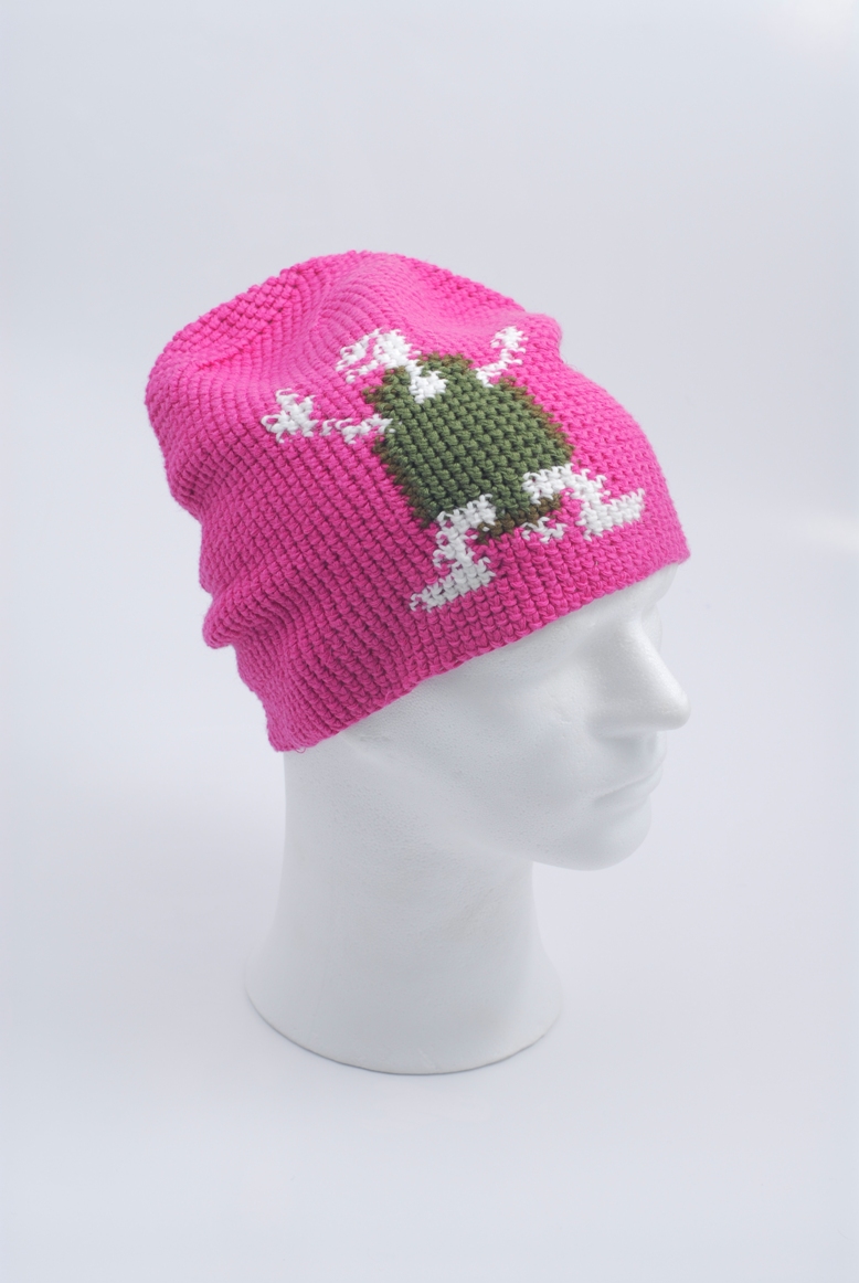 Háčkovaná čepice KASK - Skoldpadda, růžová