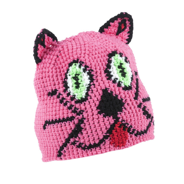 Dětská háčkovaná čepice KASK - Kids Cats, růžová
