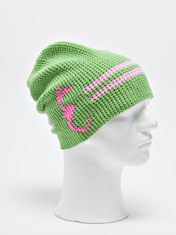 Háčkovaná čepice KASK - Seahorse, zelená