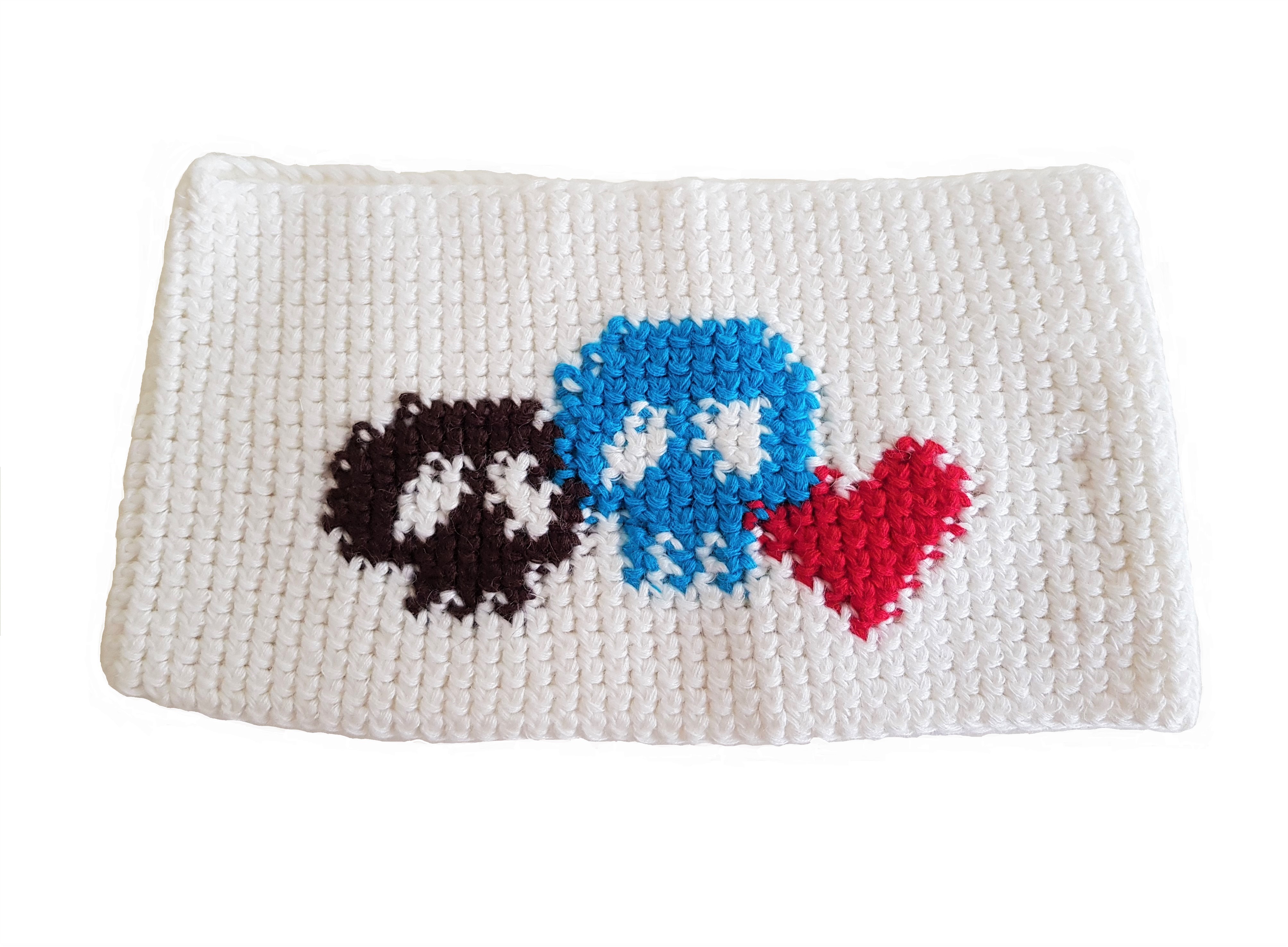 Háčkovaná čelenka KASK - HB Visit, bílá