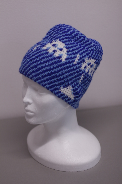 Háčkovaná čepice KASK - Spejschip, modrá