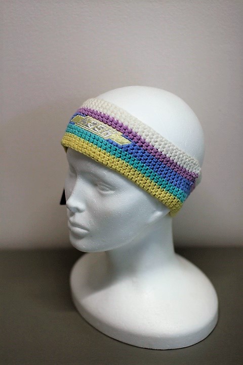 Háčkovaná čelenka KASK - HB Tennis pastel stripes