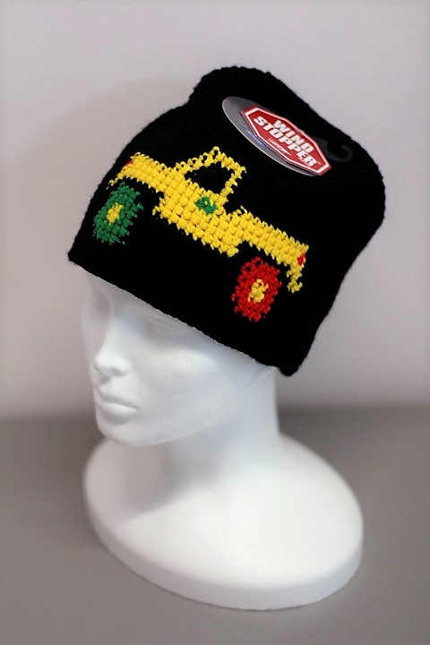 Háčkovaná čepice KASK - Flak Bil windstopper, černá/žlutá