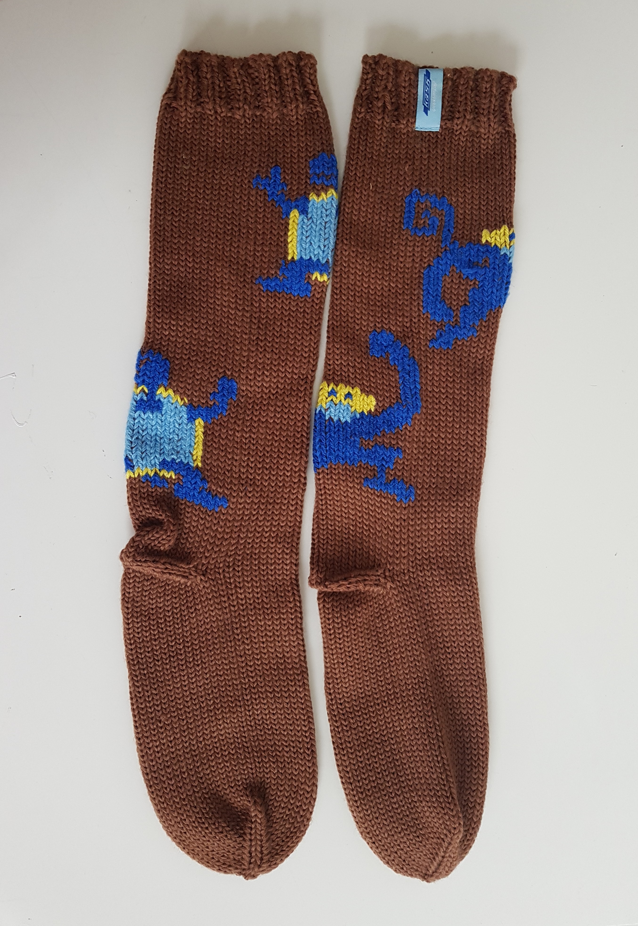 Pletené merino ponožky KASK - Apres Ski, hnědá