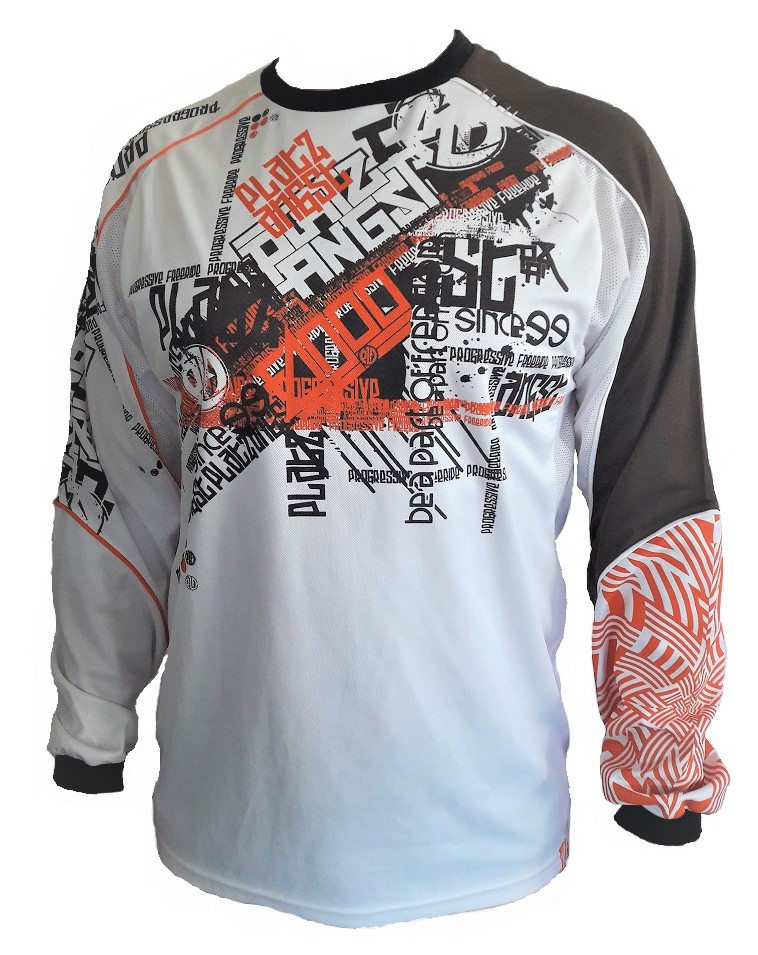 Pánský freeride dres Platzangst - Twister, white/brown 