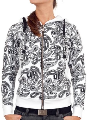 Dámská mikina Platzangst - Paisley, bílá/černá