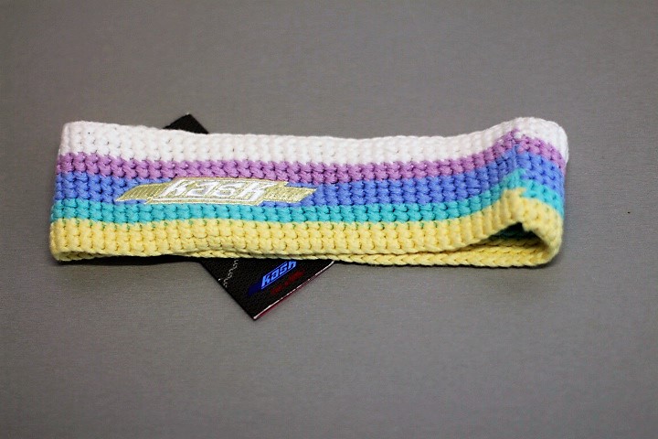 Háčkovaná čelenka KASK - HB Tennis pastel stripes