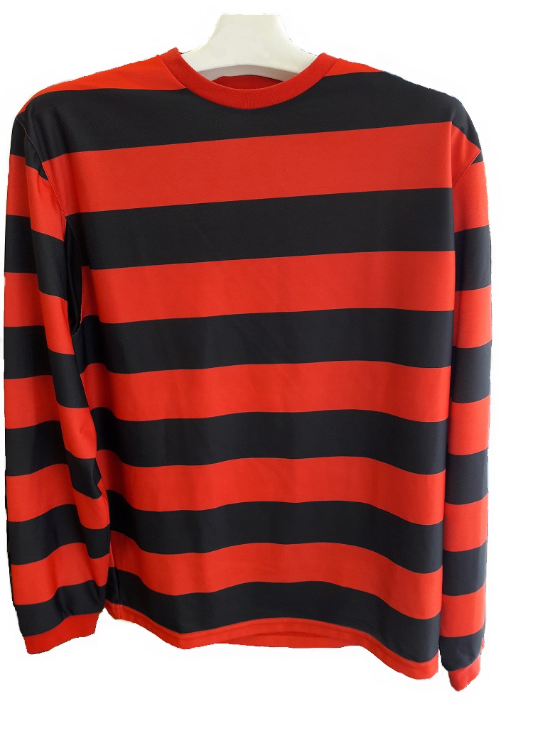 Pánský freeride dres Platzangst - Stripes, červená/černá