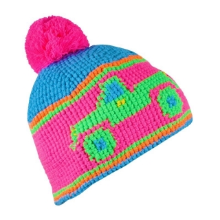 Dětská háčkovaná čepice KASK - Kids Flakbil, růžová