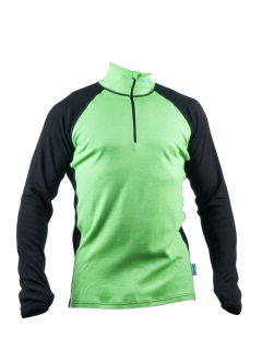 Pánské merino tričko KASK - Polo 300, zelená/černá