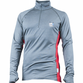 Pánské merino tričko KASK - Polo 200 HOT, šedá/červená