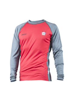 Pánské merino tričko KASK - Crew 200 HOT, šedá/červená